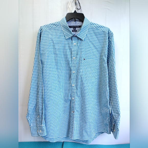 Tommy Hilfiger Mens Classic Fit Checked Plaid Shirt XL - Picture 3 of 14